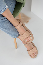Velcro open sandals for women in beige  8019576 photo №9