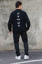Men's Insulated Oversized Fleece Sweatshirt With Printed Fourth Wing Black Without 8055576 photo №2