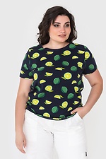 Женская хлопковая футболка WARM с короткими рукавами принтованная Garne 3040577 фото №1