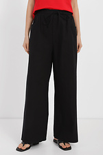 High-rise black palazzo dress pants made from quality cotton  4014578 photo №1