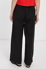 High-rise black palazzo dress pants made from quality cotton  4014578 photo №3
