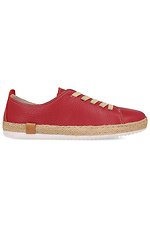 Red leather sneakers for the summer with twine on the sole Las Espadrillas 4101578 photo №3