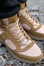 Летние текстильные ботинки в армейском стиле песочного цвета  8019579 фото №6