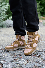 Летние текстильные ботинки в армейском стиле песочного цвета  8019579 фото №7