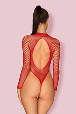 Red erotic sheer mesh bodysuit Obsessive 4026580 photo №2