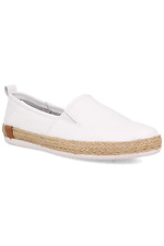 Light leather slip-ons for the summer with a twine on the sole Las Espadrillas 4101580 photo №1