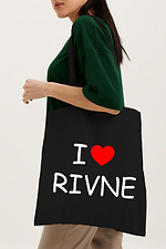 Сумка шоппер чорного кольору "I love Rivne"  9001580 фото №1