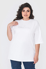 Біла бавовняна футболка LUCAS з рукавами до ліктів Garne 3040582 фото №1