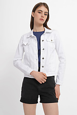 Kurze weiße Jeansjacke  4014582 Foto №1