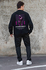 Men's Insulated Oversized Sweatshirt With Fleece Printed Calomity Black Without 8055582 photo №2
