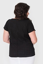 Літня офісна блуза MAIN із чорного батиста з короткими рукавами Garne 3040583 фото №3