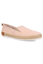 Pink leather slip-on shoes for the summer with a twine on the sole Las Espadrillas 4101583 photo №1