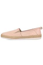 Pink leather slip-on shoes for the summer with a twine on the sole Las Espadrillas 4101583 photo №2