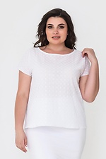 Літня офісна блуза MAIN із білого батиста з короткими рукавами Garne 3040584 фото №1