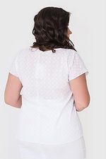 Літня офісна блуза MAIN із білого батиста з короткими рукавами Garne 3040584 фото №4