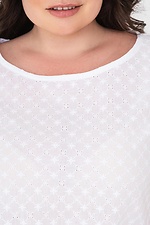 Літня офісна блуза MAIN із білого батиста з короткими рукавами Garne 3040584 фото №5