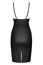Schwarzes erotisches Kleid mit Schlitz und dünnen Trägern Obsessive 4026584 Foto №5