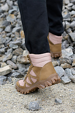 Летние кожаные ботинки берцы песочного цвета  8019584 фото №3