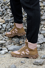 Летние кожаные ботинки берцы песочного цвета  8019584 фото №6