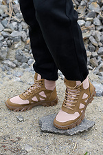Summer leather ankle boots in sand color  8019584 photo №7