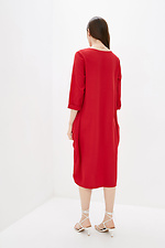 Красное платье LOLIKA баллон длиной ниже колен с укороченными рукавами Garne 3039586 фото №3
