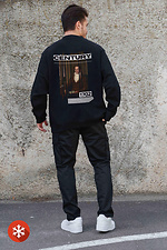 Isoliertes Herren-Sweatshirt in Übergröße mit Fleece-Aufdruck Century Schwarz Without 8055586 Foto №2