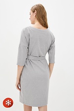 Ділова вовняна сукня DOTTI з поясом в сірому відтінку Garne 3037587 фото №4