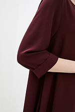 Бордовое платье LOLIKA баллон длиной ниже колен с укороченными рукавами Garne 3039587 фото №4