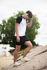 Black beach shorts for swimming from raincoat fabric Custom Wear 8025587 photo №4