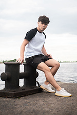 Чорні пляжні шорти для плавання з плащової тканини Custom Wear 8025587 фото №5