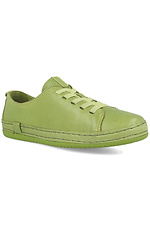 Green leather sneakers for the summer stitched Las Espadrillas 4101588 photo №1