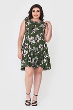 Вільна штапельна сукня BUNNY з пишною асиметричною спідницею без рукавів у квітковий принт Garne 3040589 фото №1