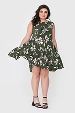 Вільна штапельна сукня BUNNY з пишною асиметричною спідницею без рукавів у квітковий принт Garne 3040589 фото №2