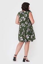 Свободное штапельное платье BUNNY с пышной юбкой без рукавов в цветочный принт Garne 3040589 фото №3
