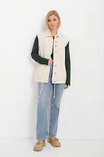 Loose oversized denim vest with drawstrings at the bottom  4014589 photo №2