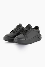 Black Leather Platform Sneakers  4205589 photo №2