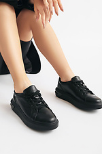 Black Leather Platform Sneakers  4205589 photo №4
