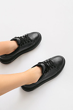 Black Leather Platform Sneakers  4205589 photo №6