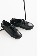 Black Leather Platform Sneakers  4205589 photo №7