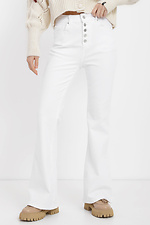 Белые женские джинсы батал завышенной посадки  4014590 фото №1