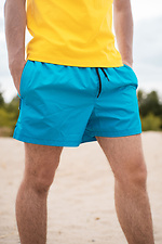 Блакитні пляжні шорти для плавання з плащової тканини Custom Wear 8025590 фото №1