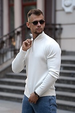 Чоловічий джемпер на блискавці з бавовни Zip Jumper білий Teamv 8034590 фото №3