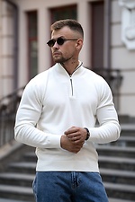 Чоловічий джемпер на блискавці з бавовни Zip Jumper білий Teamv 8034590 фото №5