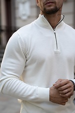 Чоловічий джемпер на блискавці з бавовни Zip Jumper білий Teamv 8034590 фото №6