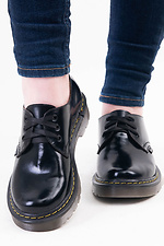 Black autumn shoes made of genuine leather Forester 4101591 photo №7