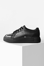 Black Leather Platform Sneakers  4205591 photo №1