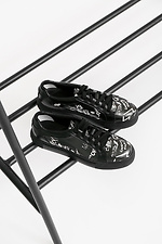 Черные кожаные кеды на платформе  4205591 фото №3