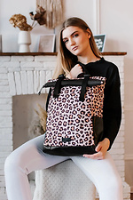 Молодежный рюкзак ролл-топ в леопардовый принт с карманом для ноутбука SGEMPIRE 8015591 фото №2