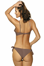One-piece beige monokini swimsuit with ruffles and ties on the sides Marko 4023592 photo №2