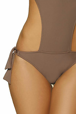 One-piece beige monokini swimsuit with ruffles and ties on the sides Marko 4023592 photo №6